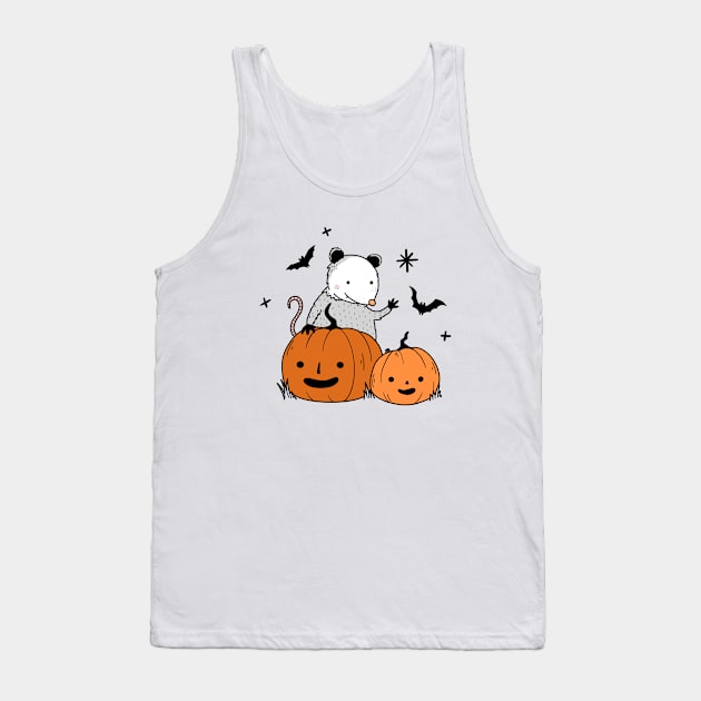 Spooky Opossum Tank Top by Little Spooky Studio